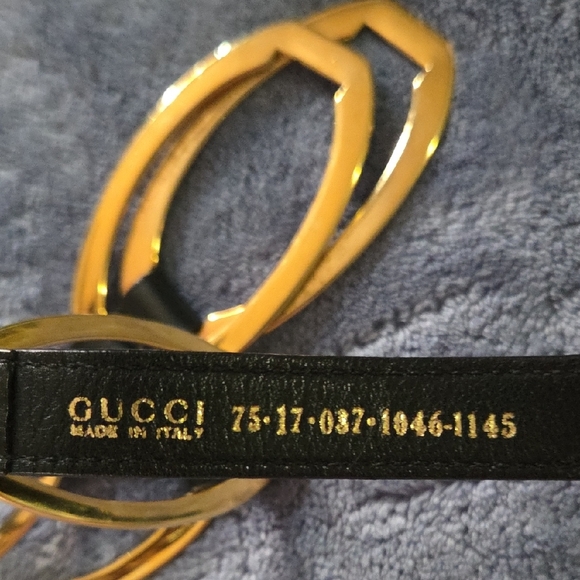 Vintage Gucci Black and Gold Oval Link Belt - Picture 8 of 14